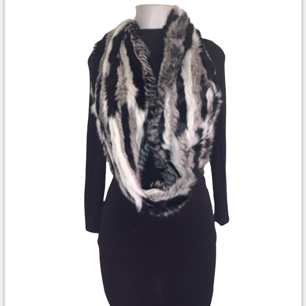 Rabbit fur infinity scarf